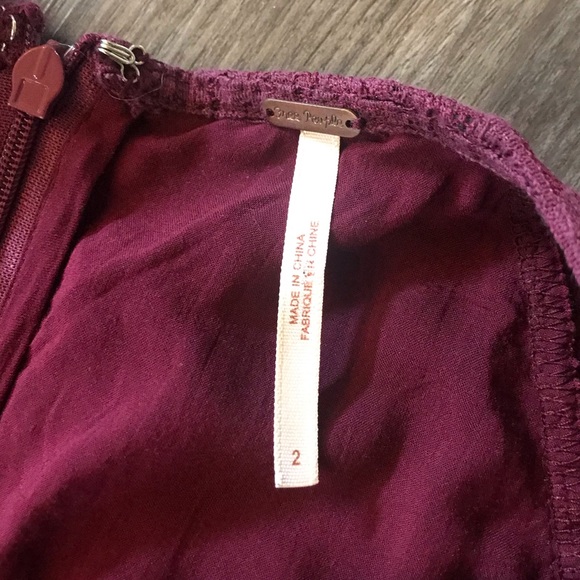 Free People Maroon Lace Dress - Picture 4 of 5